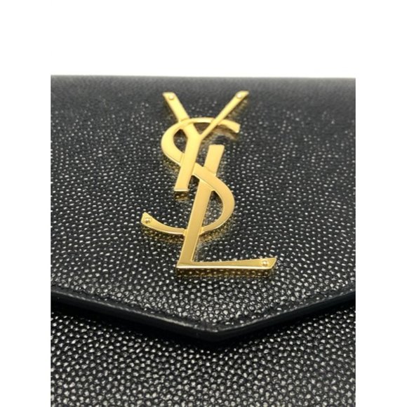 SAINT LAURENT Black Large Uptown Ysl Monogram Leather Wallet - Picture 4 of 10